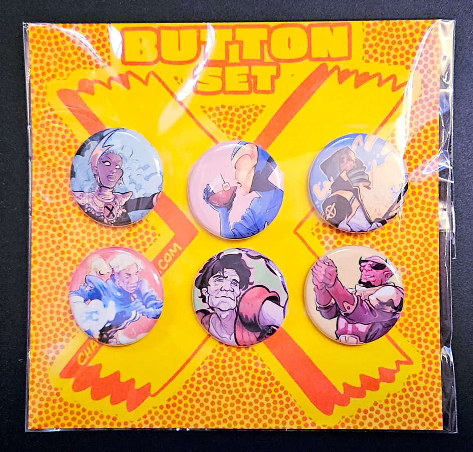 X-Men & Marvel Fan Art Button Set